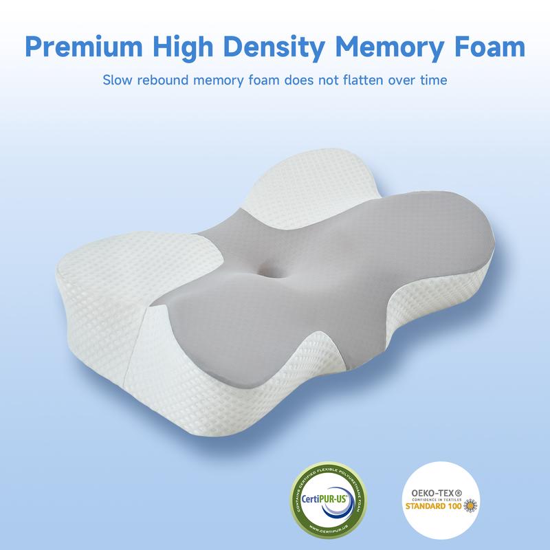 Z-HOM ErgoCloud Memory Foam Neck Pillow - Ultra Soft Cervical Support for Travel & Sleep | Washable Cover | Perfect Gift (Office/Home)" ergonomic neck support