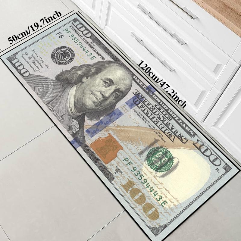 Creative 100 Dollar Pattern Rug, 1 Count Bedroom Decor Bedside Soft Carpet, Area Rug, Thickened Fluffy Plush Floor Mat for Home Living Room Bedroom