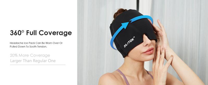 Migraine Headache Relief Cap, Gel lce Head Wrap for Tension and Stress Relief.Suitable for Home breaks, before sleep, office