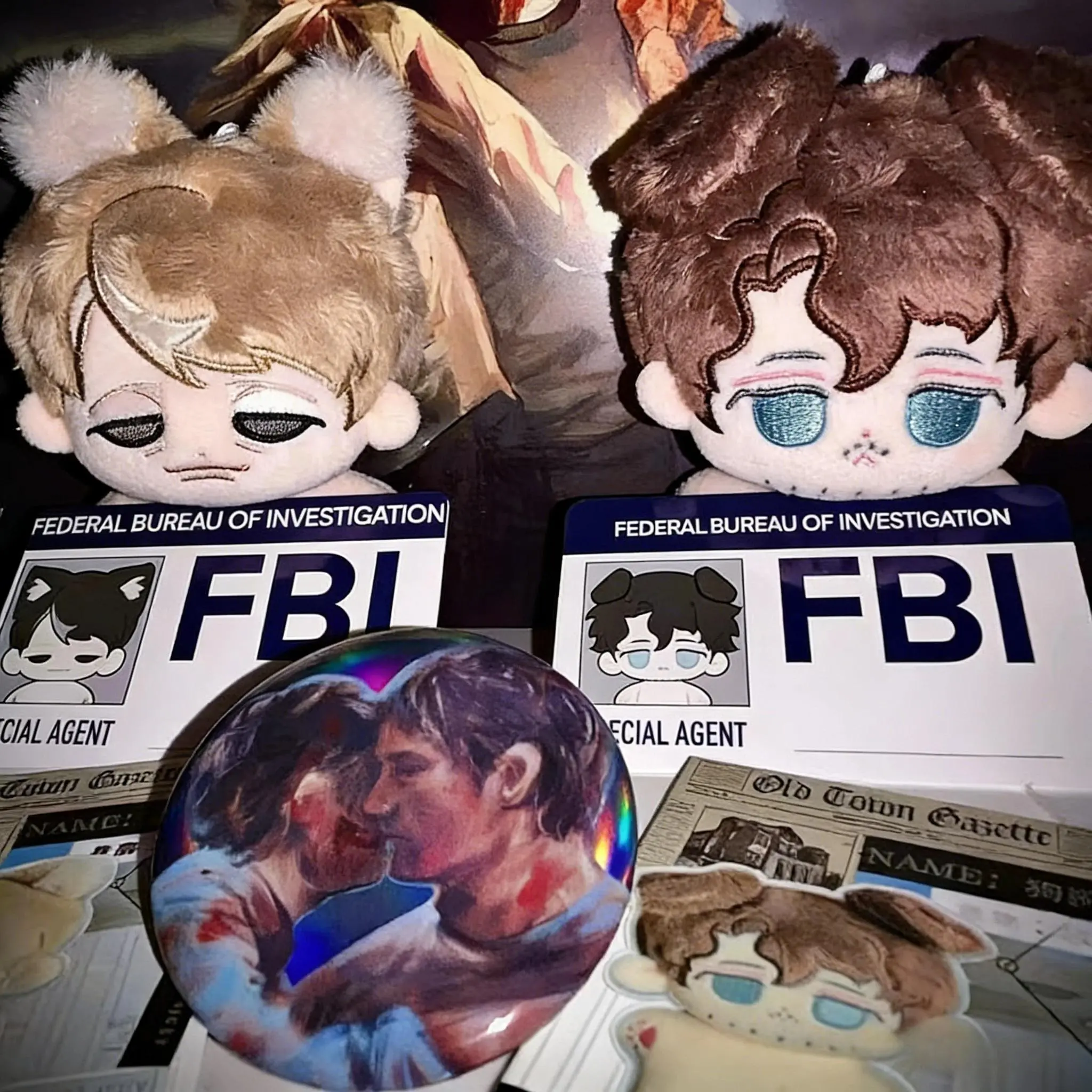 10cm Hannibal Series Will Graham & Dr. Lecter 10cm Plush Doll Cute Stuffed Toy Pendant Cosplay Keychain Bag Decor Gift