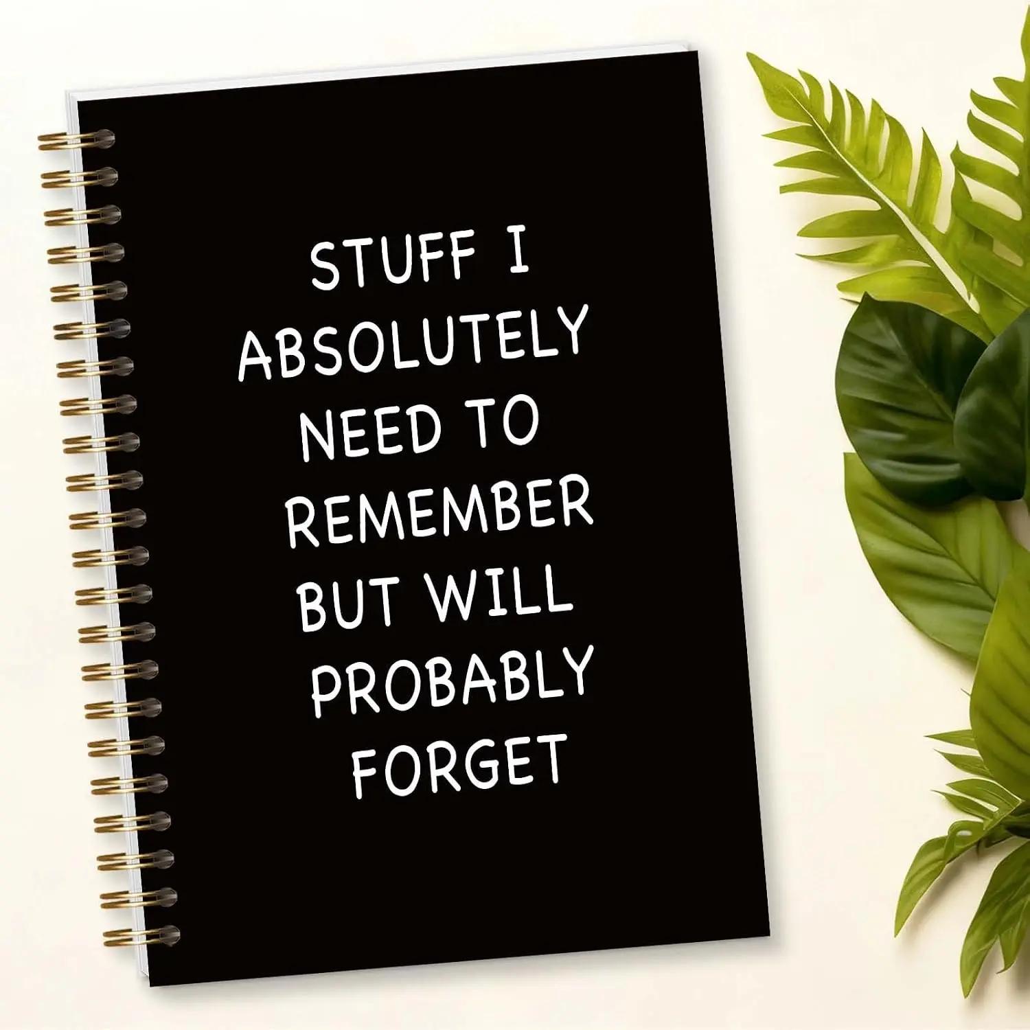 Funny Spiral Notebook, Funny Gifts for Coworker Women Men, Black Hardcover Notebook for Work, 5.8x8.3 Inch - A19