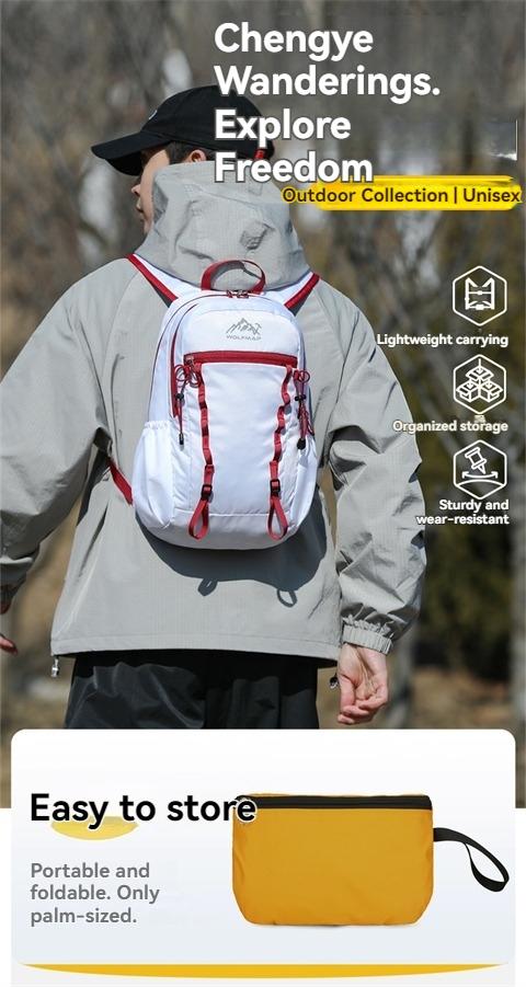 Lightweight Outdoor Folding Backpack, Portable and Storable, Unisex Hiking Travel Shoulder Bag, Lightweight Adventure Pack