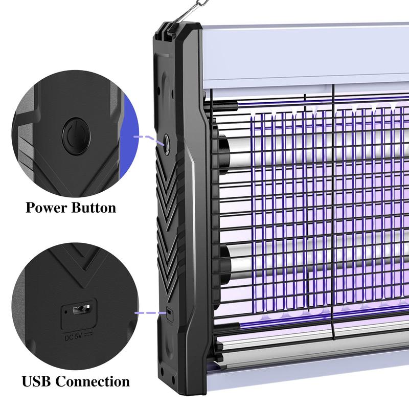 Electric Fly Swatter 3200V Bug Zapper Racket 2 in 1 Fly Zapper with USB Rechargeable Base and 3-Layer Safety Mesh for Bedroom Kitchen Patio and Outdoors,mosquito killer