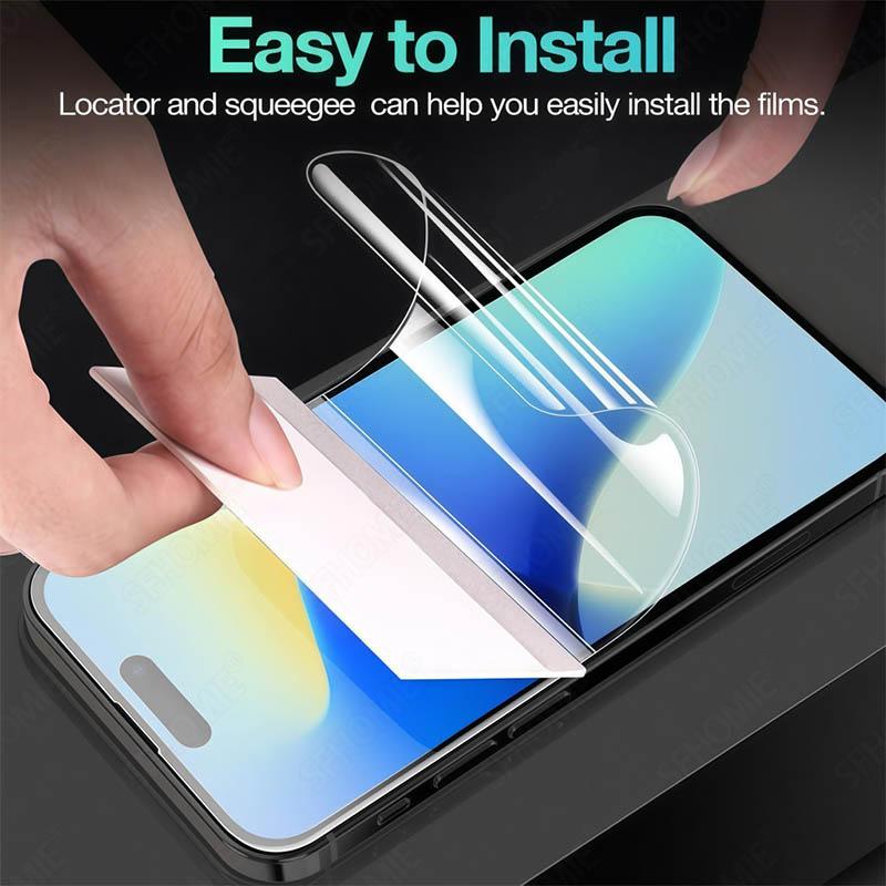 3 PCSScreen Protector Suitable For IPhone 17 Air 17 Pro 17 Pro Max,Suitable For IPhone 16e 16 16 Plus 16 PRO 16 PRO MAX 15 15 Plus 15 PRO 15 PRO MAX 14 14 Plus 14 PRO 14 PRO MAX Hydrogel Film Auto Repair Anti-Scratch Fingerprint Resistant Touch Sensitive