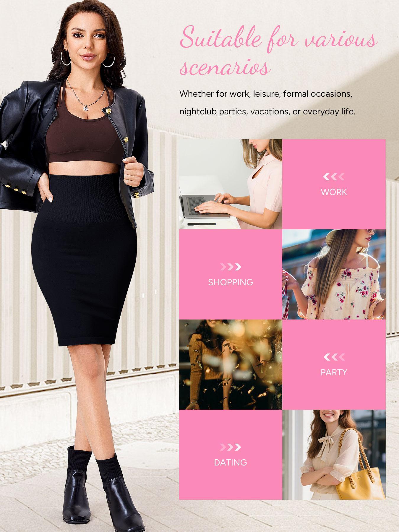 Women's Shaping Waist Cincher Skirt, Seamless One-Piece Design, 4 Steel Bones, Short Dress, Multi-Use Thong Built-In, Fashionable & Comfortable, Shapewear