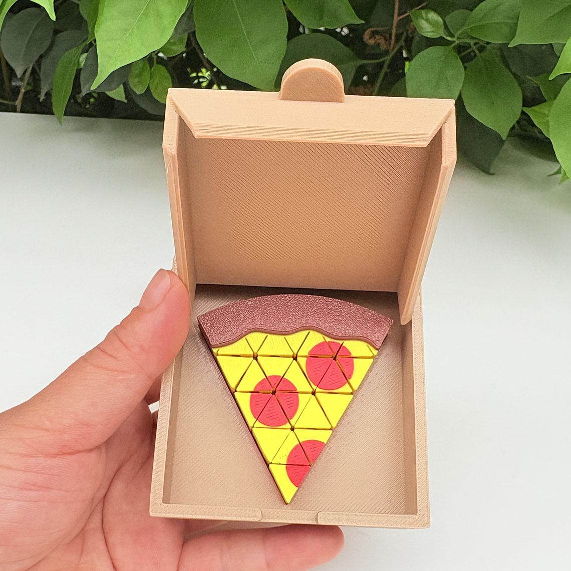 Pizza Box for Mini Pixel Pizza Stress Toys,3D Printed Mini Pizza Puzzle Box Pizza Box for Mini Pixel Pizza Stress Toys,3D Printed Mini Pizza Puzzle Box