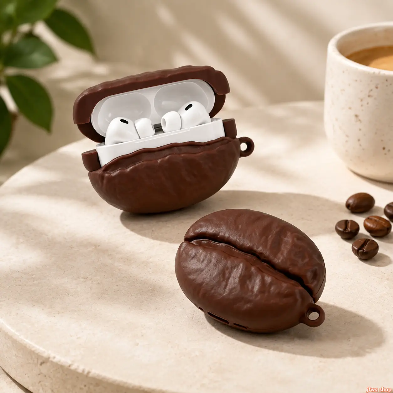 Cute 3D Coffee Bean Earphone Case Soft Silicone Shockproof Cover Compatible for AirPods Pro 2 3 2nd 3rd Gen Protection homedecor