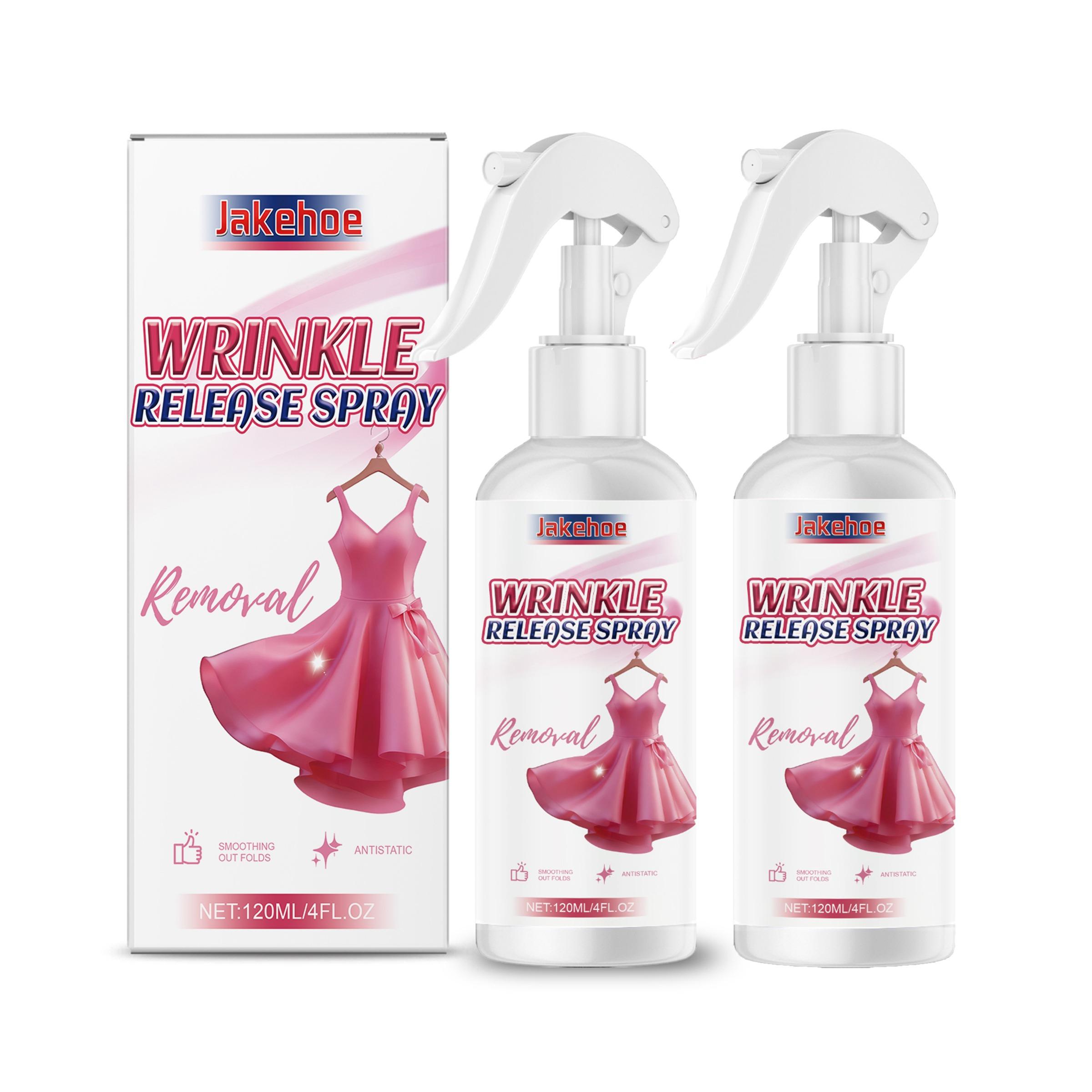 2-Pack Clothing Wrinkle Remover Spray (120ML*2), Easy-To-Use, Effectively Reduces Wrinkles, Suitable for Various Fabrics, Essential Travel Spray