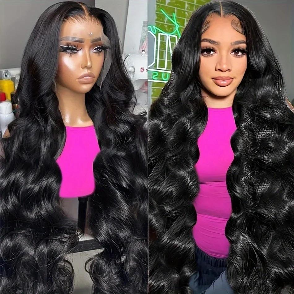 BB Face Body Wave 13x6 HD lace Front Human Hair Wigs P4/27 Highlight 180% density Pre plucked 99j Lace Frontal Human Hair Wigs For Women With Baby Hair