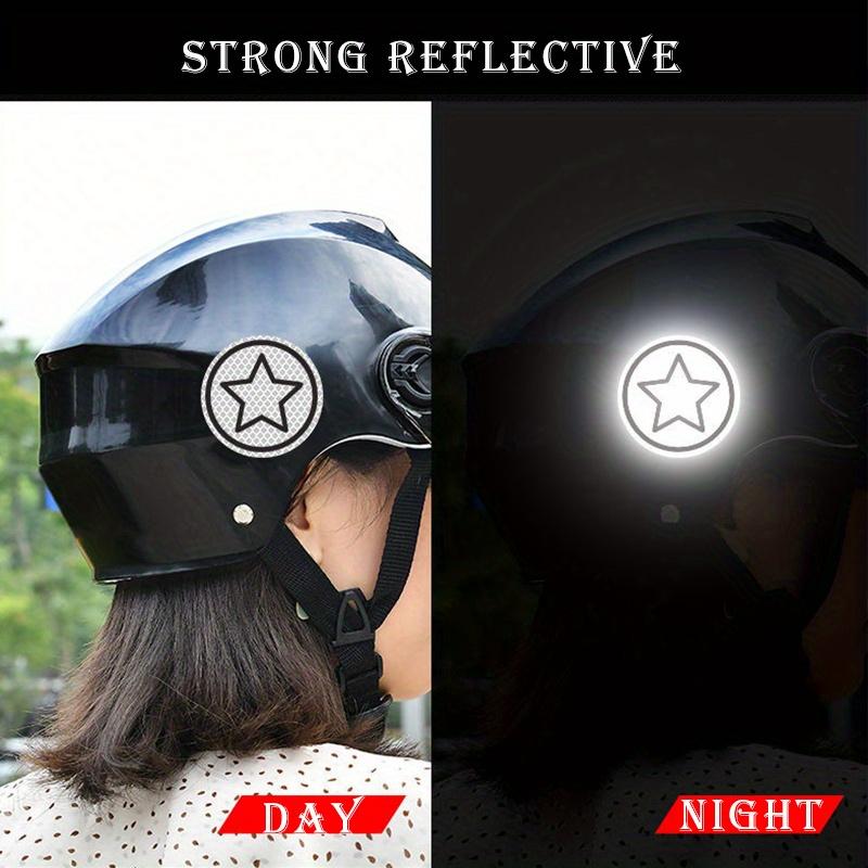 2-Pack Reflective Stickers for Motorcycle Helmets and Cars, Round and Star Pattern Reflective Warning Stickers for Safety