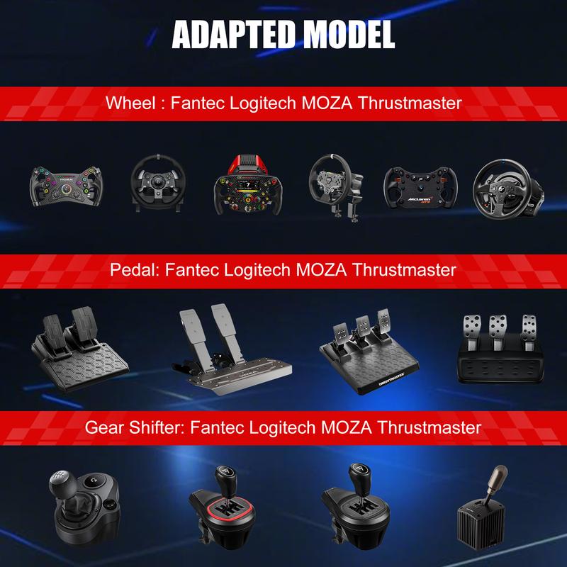 Comhoma Racing Simulator, Racing Wheel Bracket, Cockpit Wheel Bracket, Steering Gear and Shift Lever Bracket, suitable for Logitech G25, G27, G29, G920, G923 and Tesoton T330TS gaming brackets, Wheel Pedal, does not include the steering wheel itself.