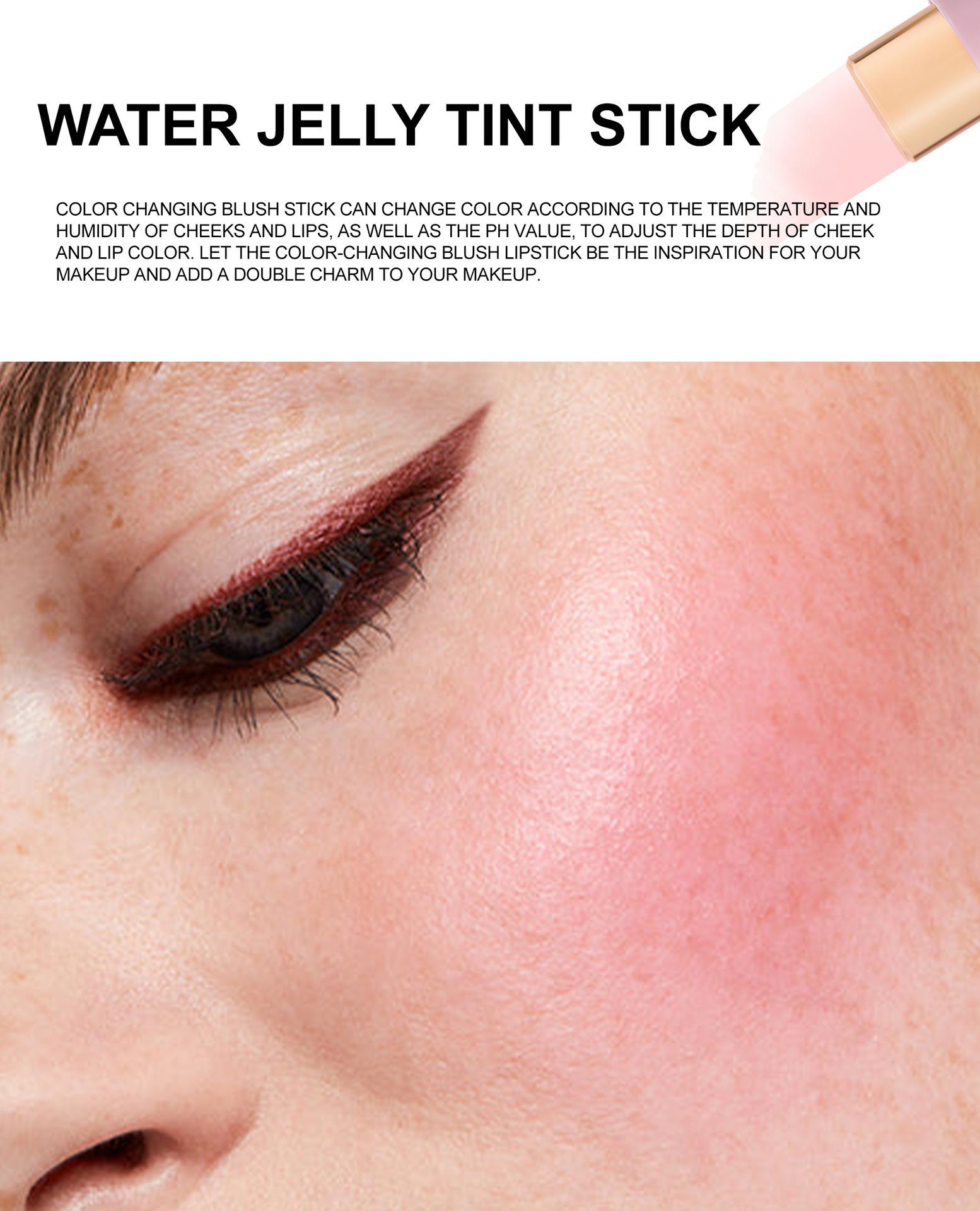 Temperature Changing Jelly Blush Stick, Multi-use Matte Cream Blush for Blush, Highlight & Contour