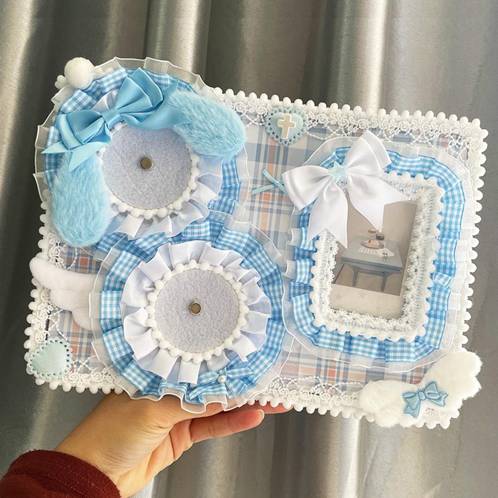 Itabag Anime Badge Holder Set Decor Kawaii Candy Fluffy Bunny Ribbon Lace Ita Bag Insert Board Badge Display Board Accessories