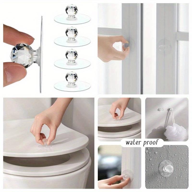 10pcs Transparent Crystal Cabinet Drawer Door Knobs Handles with Self-adhesive Handle and Hook, Self Adhesive Hooks