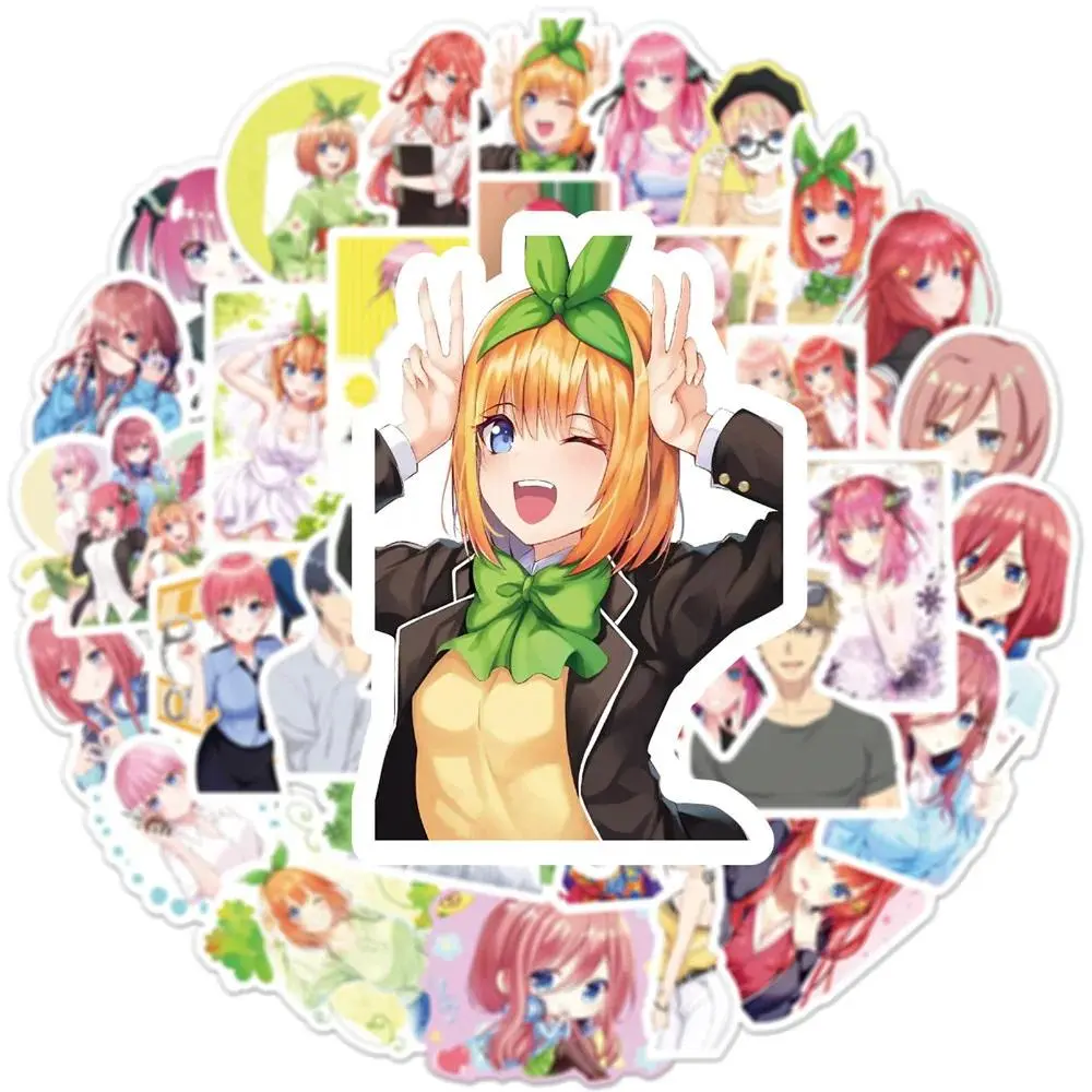 10/30/50pcs Kawaii Girl Anime The Quintessential Quintuplets Stickers Cartoon Nakano Miku Decals DIY Suitcase Laptop Car Sticker