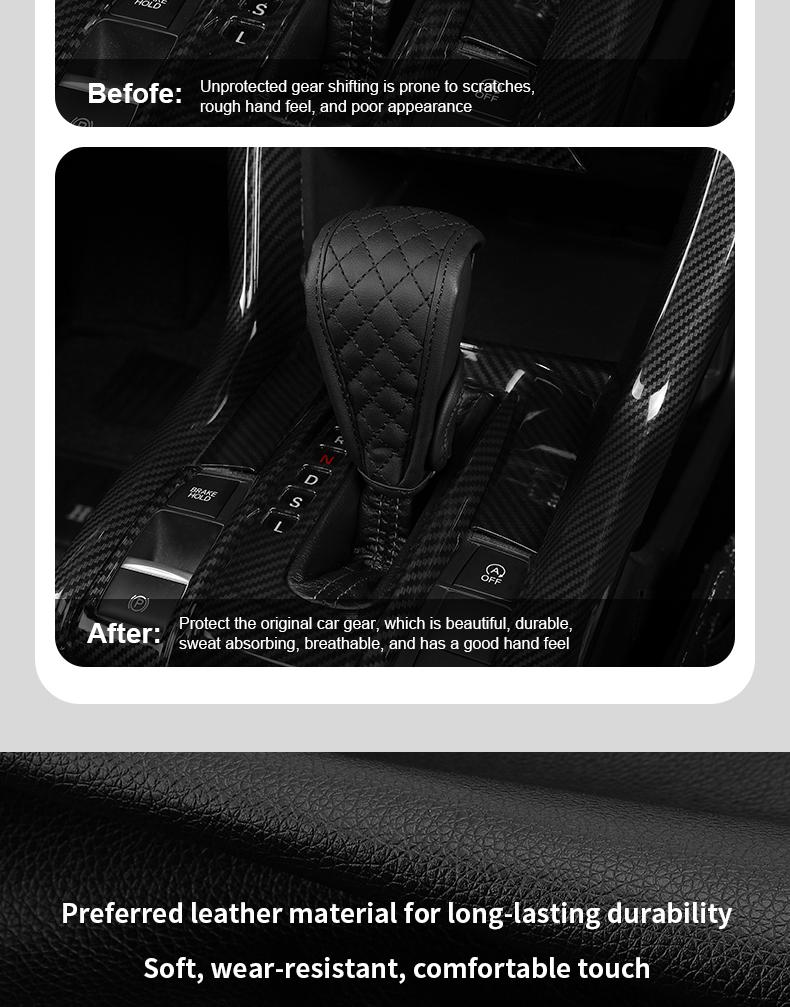 Car Gear Shift Protector Cover, Dustproof Car Accessory, Durable Auto Interior Protection, Easy Installation, Universal Fit
