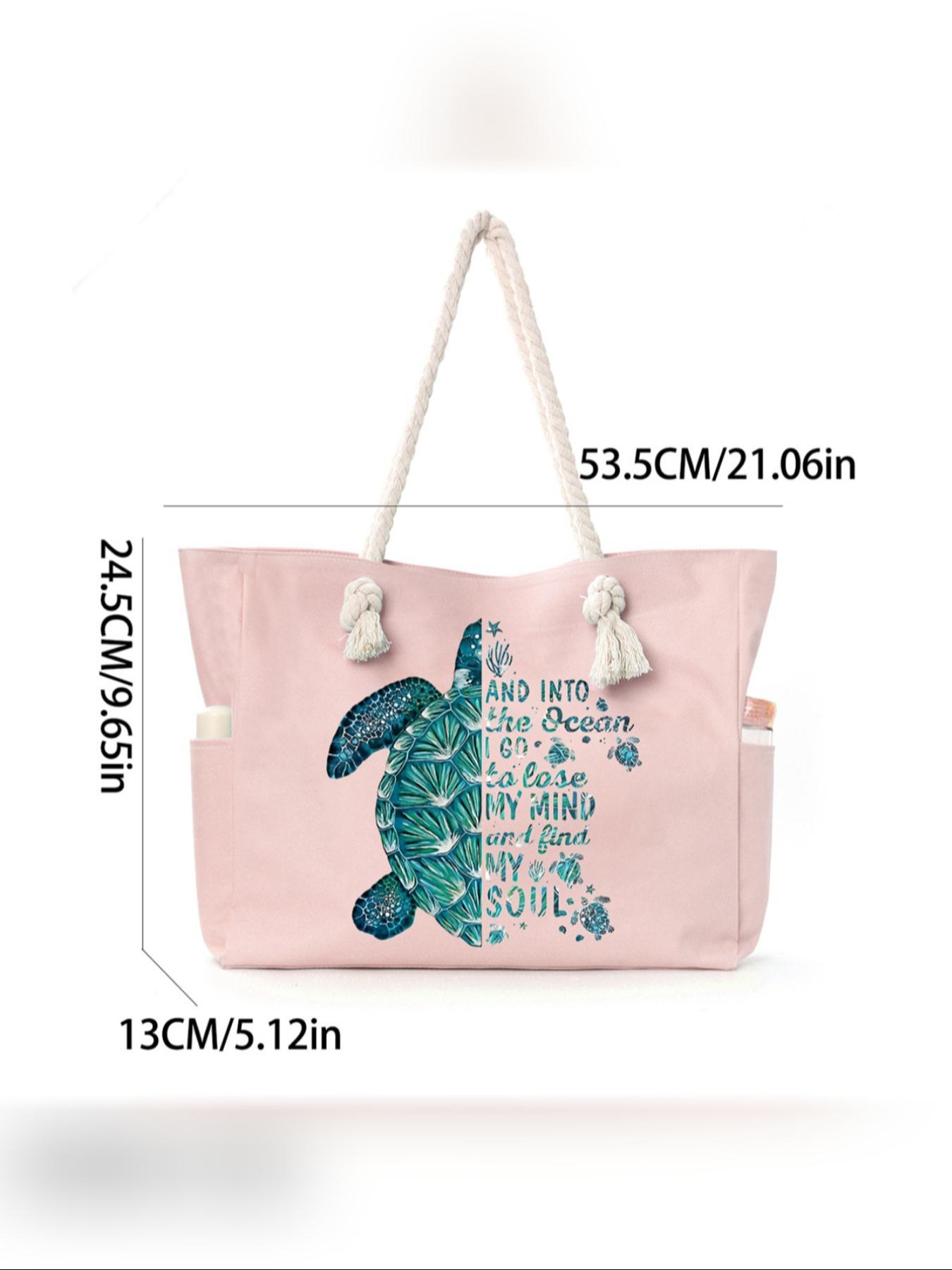 Large Capacity Turtle Beach Bag for Women, Casual Crossbody Backpack, Simple and Versatile Canvas Storage Bag, Ideal for Daily Use and Travel