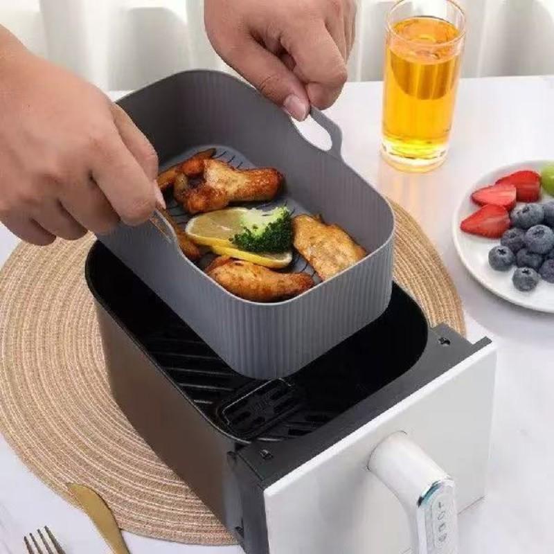 Suitable for NINJA DZ201&DZ401&AF300&AF400 Rectangle Air Fryer Silicone Pot, Reusable Air Fryers Liners, Oven Baking Tray, Household Kitchen Air Fryer Accessories