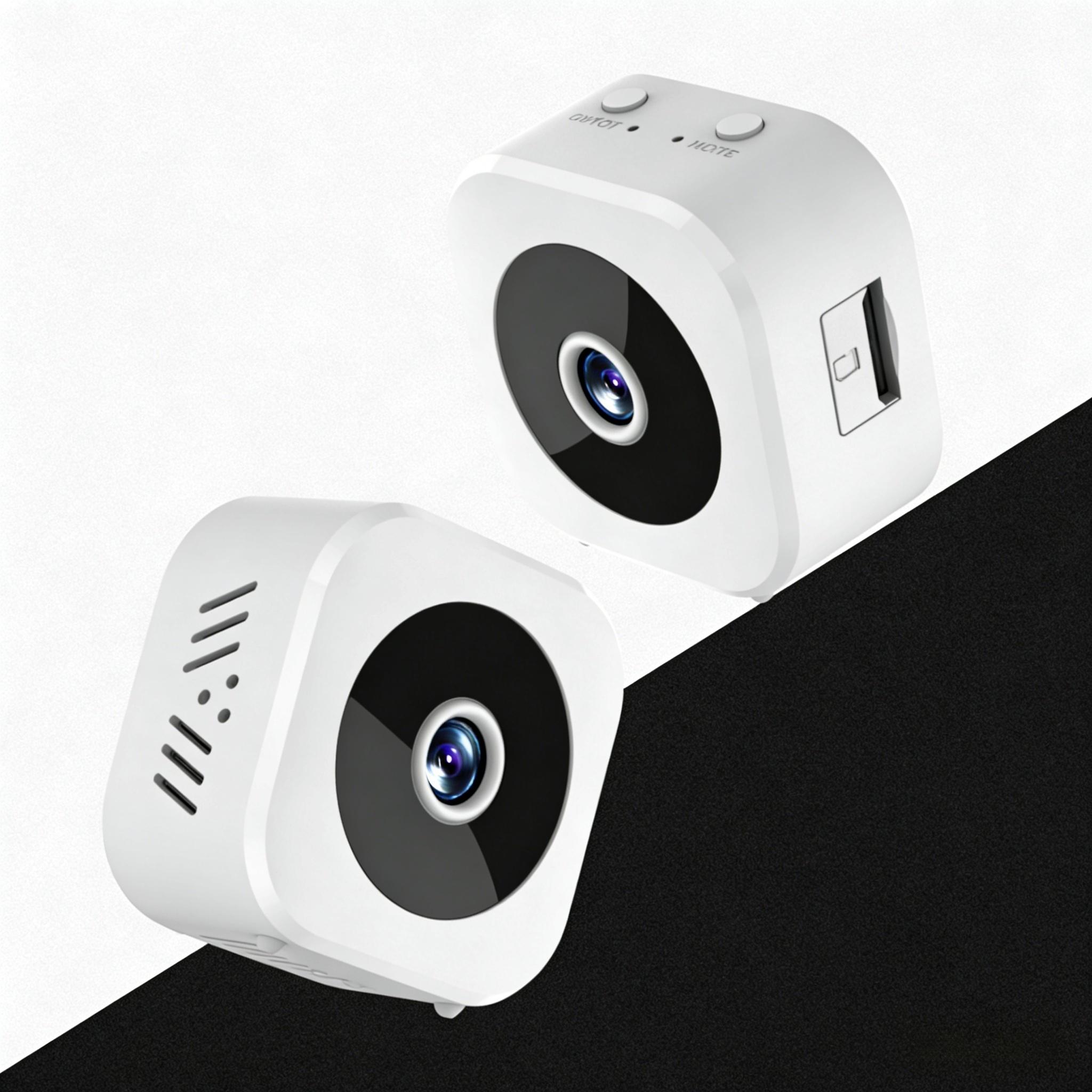 Wireless Security Camera, 2-Pack Rechargeable Indoor Cameras, Home Monitoring Camera, 480p HD, Motion Detection, Easy Setup, Alexa Compatible, Home/office Use