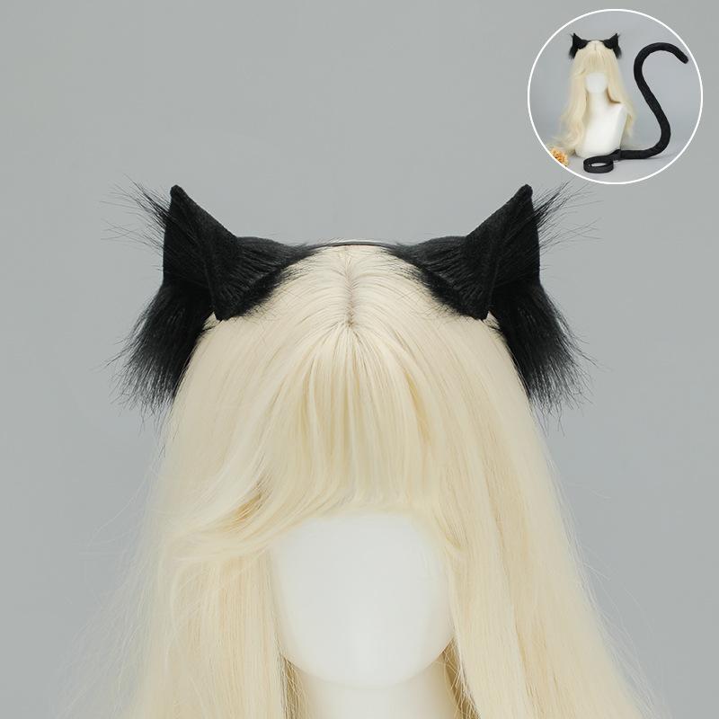 Realistic Cat Ear Headband  Tail Set  Handmade Plush Cosplay Kit for Anime Conventions  Halloween  Furry Costumes