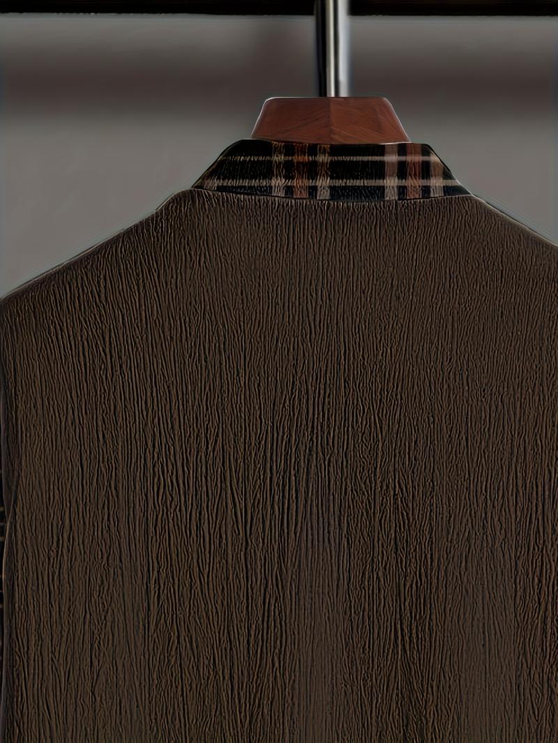 Plus Size Men's Casual Sport Suit Outdoor Leisure Button Closure Jacket & Pants Set for Spring Summer Adult Males Black Trouser Menswear Gamis - Clothes Formal Long Sleeve