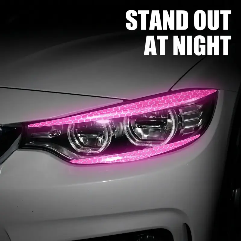 Yitap 5 Pairs Car Eye Line Stickers, Reflective Headlight Decorative Decals, Easy Self-Adhesive, No Damage Modification, Universal Fit, Car Decorations, Automotive Decals, Decals For Vehicles, Decal For Cars