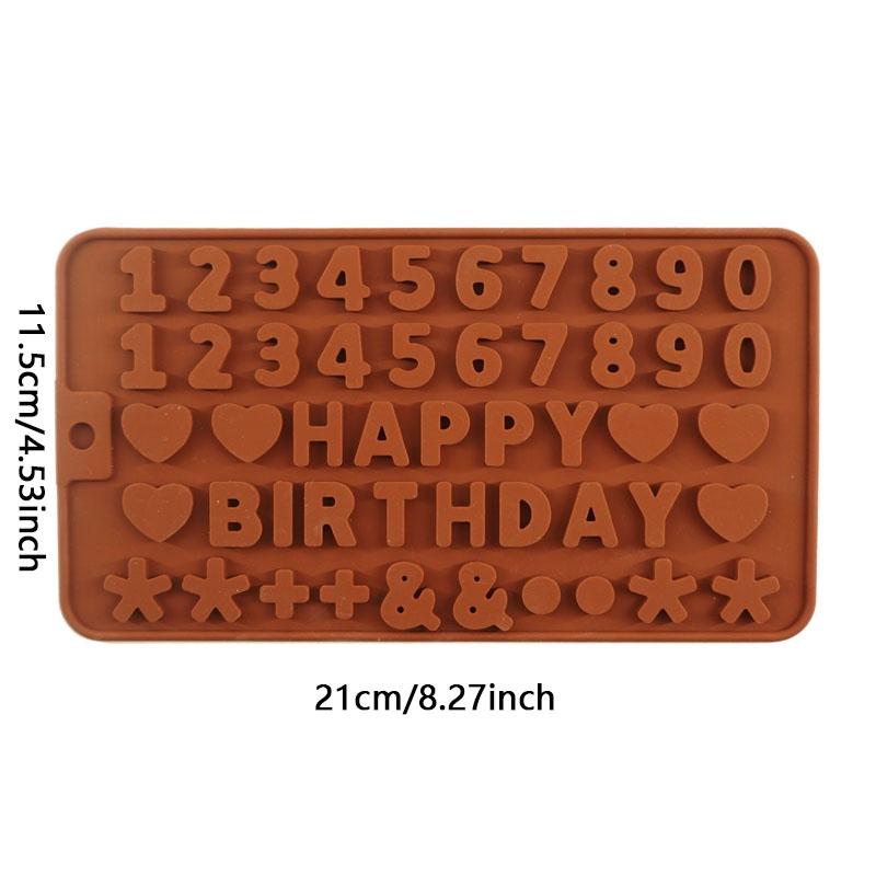 Multi Shaped Chocolate Mold, 5 Counts/set Silicone Baking Mold, Letter Decorations Cake 3D Mold, DIY Baking Tools for Wedding Birthday, Bakeware, Reusable Chocolate Mold