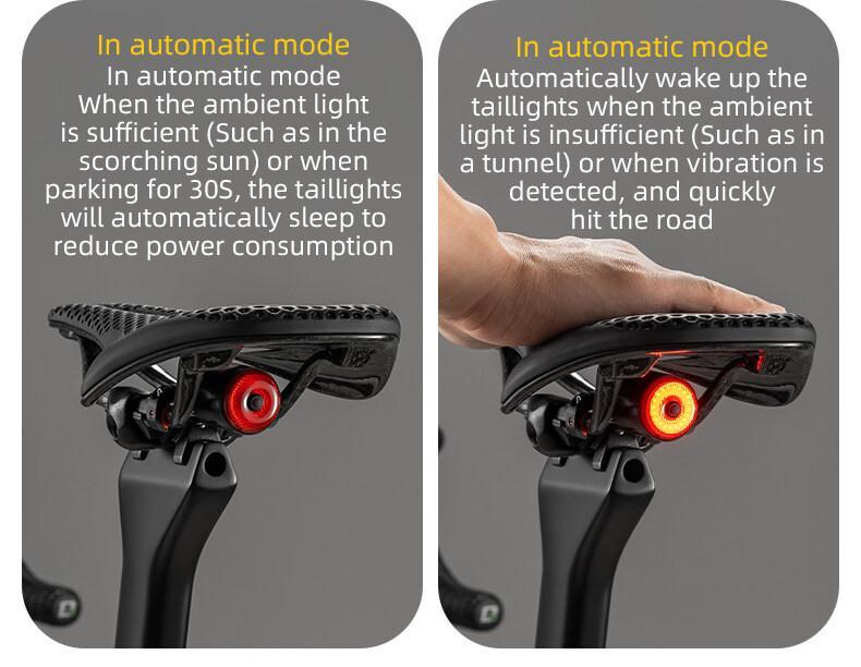 ROCKBROS Bike Taillight Rechargeable Waterproof Smart Auto Brake Sensing Rear Light Q5Mini LED Bike accessories