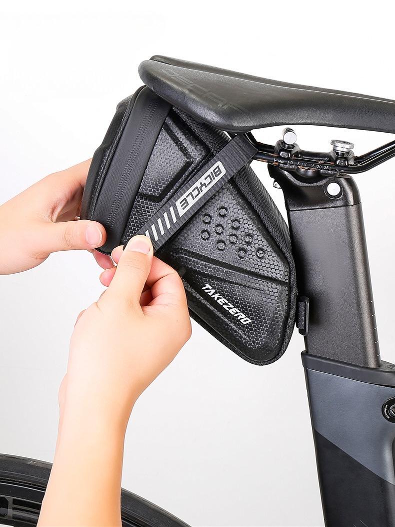 TAKEZERO EVA hard shell waterproof bike saddle bag Seat bag Bike bag under seat 1 litre Bike tail bag Bike Rear bag Bike riding Accessories Storage bag Bike wedge bag Mountain road bike TAKEZERO EVA hard shell waterproof bike saddle bag Seat bag Bike bag under seat 1 litre Bike tail bag Bike Rear bag Bike riding Accessories Storage bag Bike wedge bag Mountain road bike