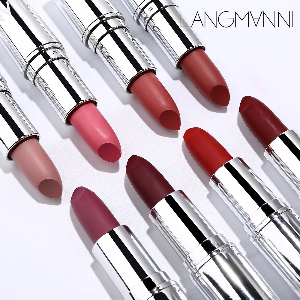 8-color matte silver lipstick, non-transferable lipstick