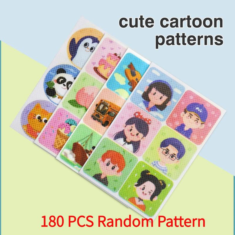180 randomly designed cute cartoon mosquito repellent patches provide 24-hour protection.
