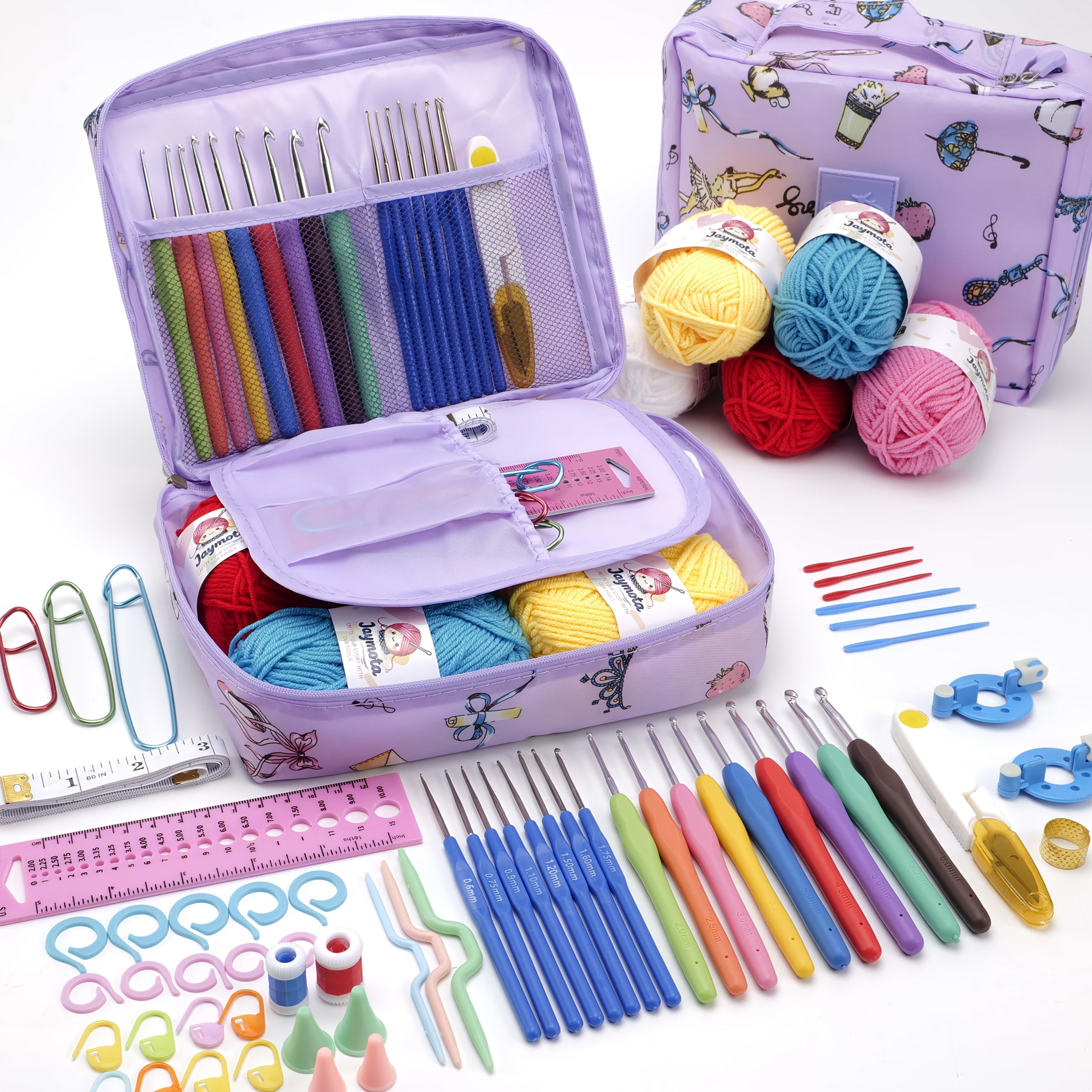 Complete 67-piece crochet kit for beginners and adults, all-in-one knitting supplies with yarn, ergonomic needles (2–6 mm), step-by-step guide and video tutorials | Perfect DIY floral craft gift for women and teens, Customized Craft