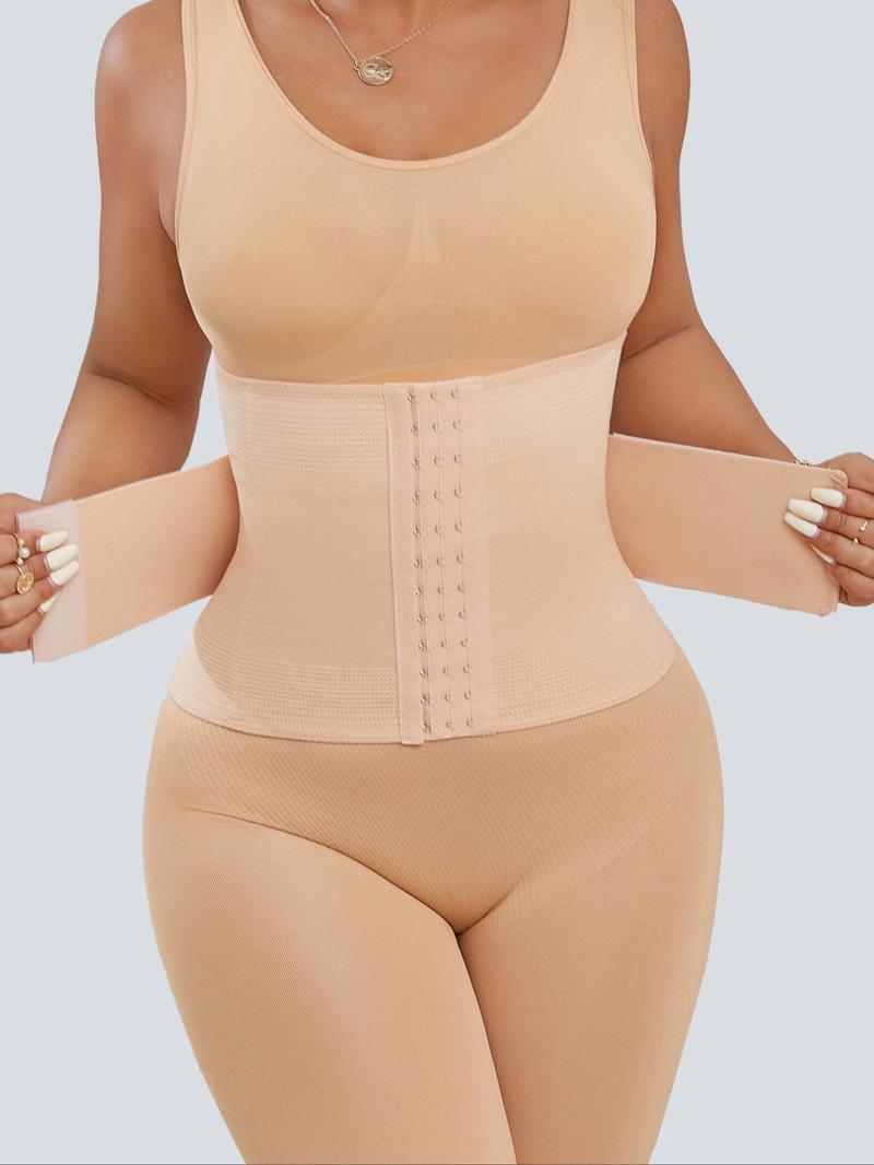Women's Adjustable Hook & Eye Waist Trainer, Basic Solid Color Tummy Control Shaper for Daily Use, Back To School Fall Wear, Waist Cincher for Women, 2000s Wear Wear Para Brunch