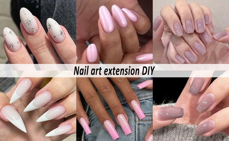 Fcozpjk Poly Nail Gel Kit White Mauve Nude Pink Builder Nail Gel Kit With Slip Solution Dual Nail forms Nail Clips for Poly Gel Nail Starter Kit Extension Manicure Set Acrylic Brush nails kit set Fcozpjk Poly Nail Gel Kit White Mauve Nude Pink Builder Nail Gel Kit With Slip Solution Dual Nail forms Nail Clips for Poly Gel Nail Starter Kit Extension Manicure Set Acrylic Brush nails kit set