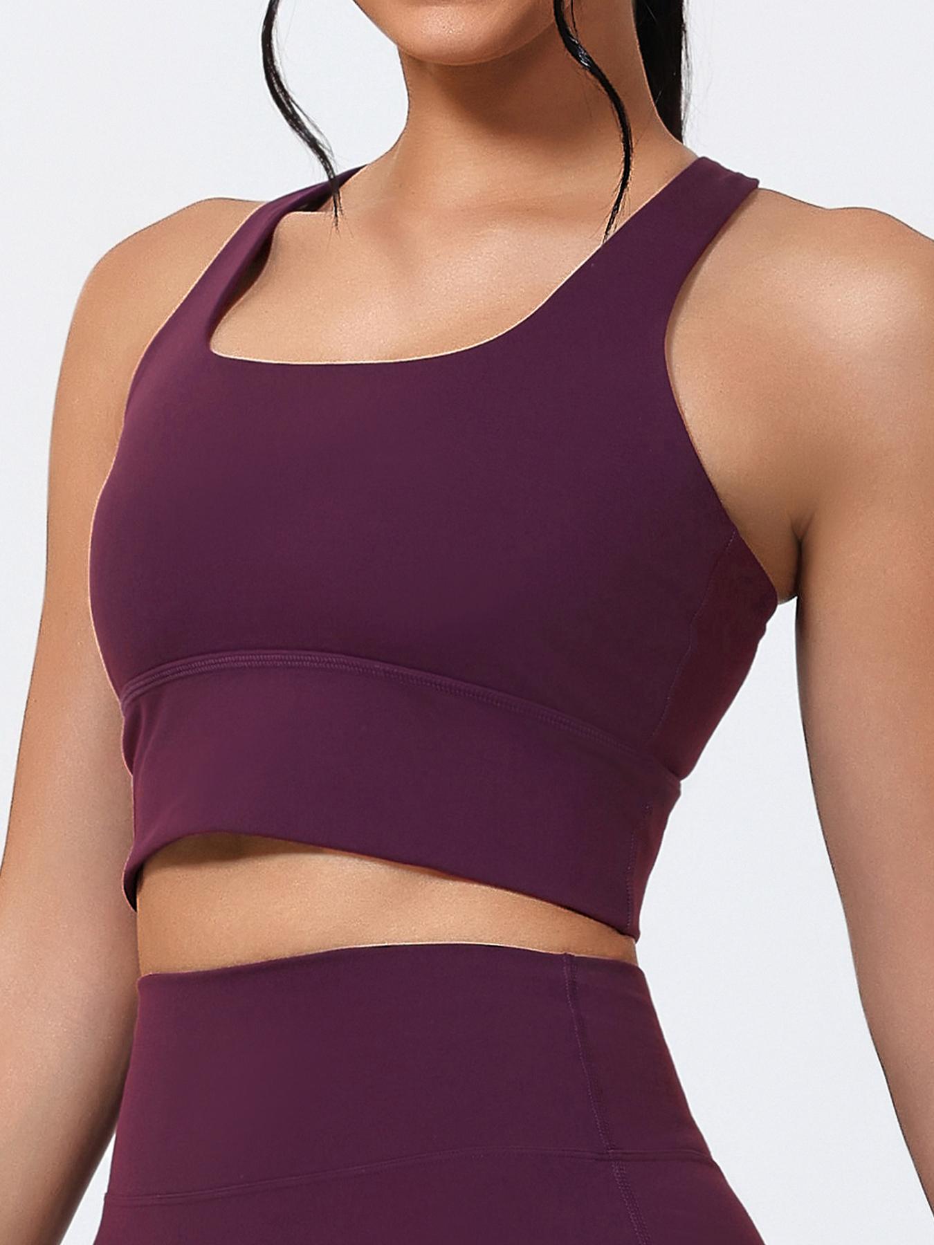 Women's Elastic Backless Sports Bra with Pads, Sexy Crossback Design, Moisture-Wicking Yoga Innerwear, U-Neck, All Seasons, Yoga Workout Activewear, Strappy Workout Bra