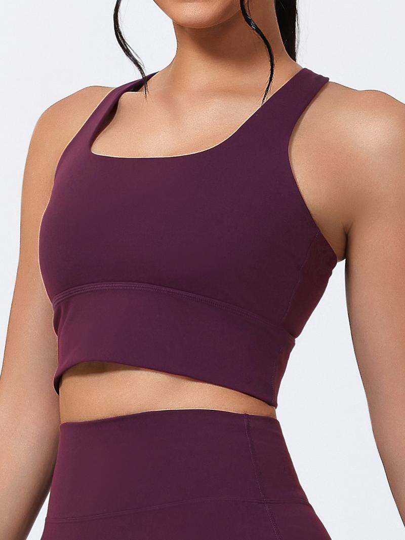 Women's Elastic Backless Sports Bra with Pads, Sexy Crossback Design, Moisture-Wicking Yoga Innerwear, U-Neck, All Seasons, Gym Workout Clothes