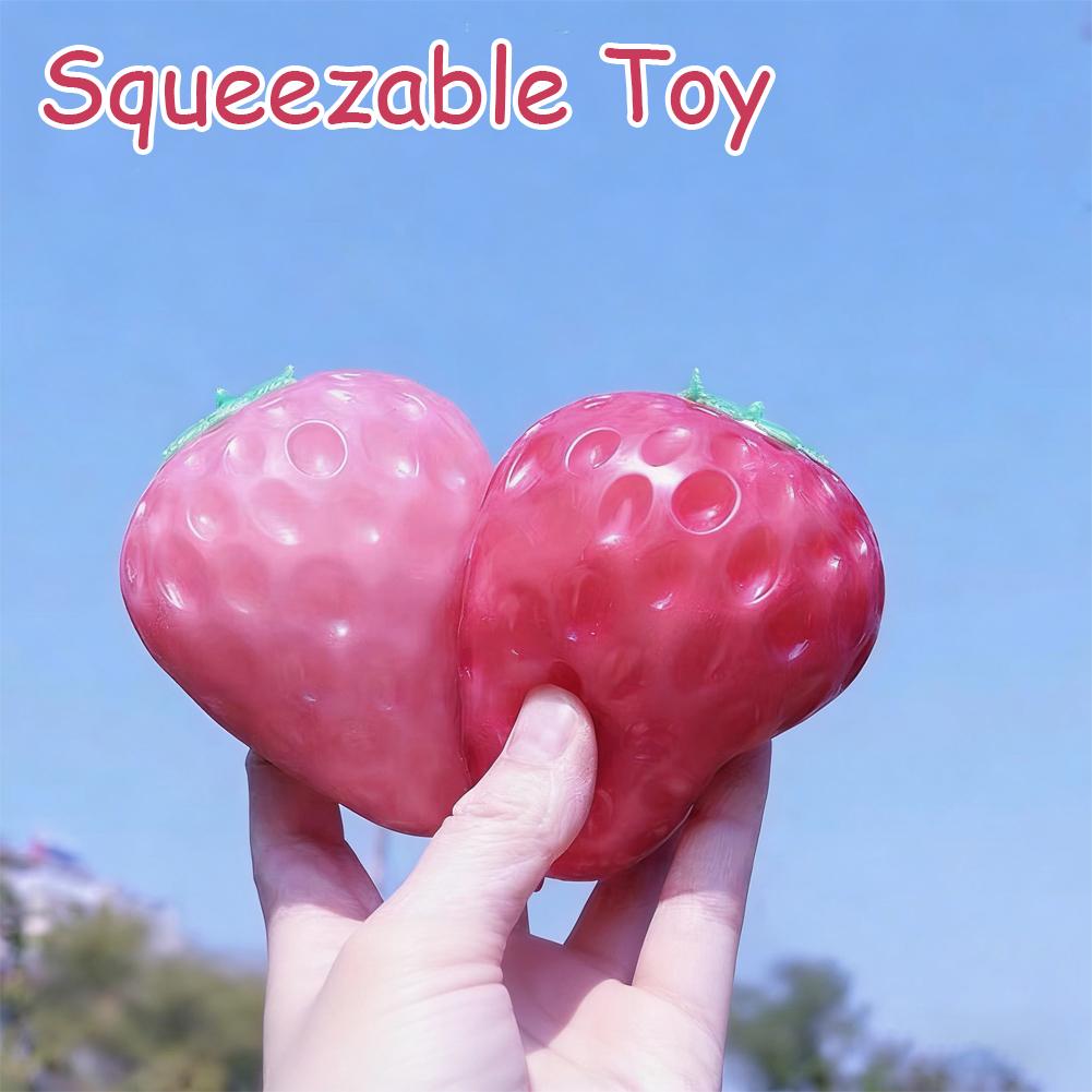 Mango Squishy Slow Rising Crystal Mud Home Decor Party Favors, Strawberry Fruit Squishies Sensory Fidget Toys for Adults & Kids