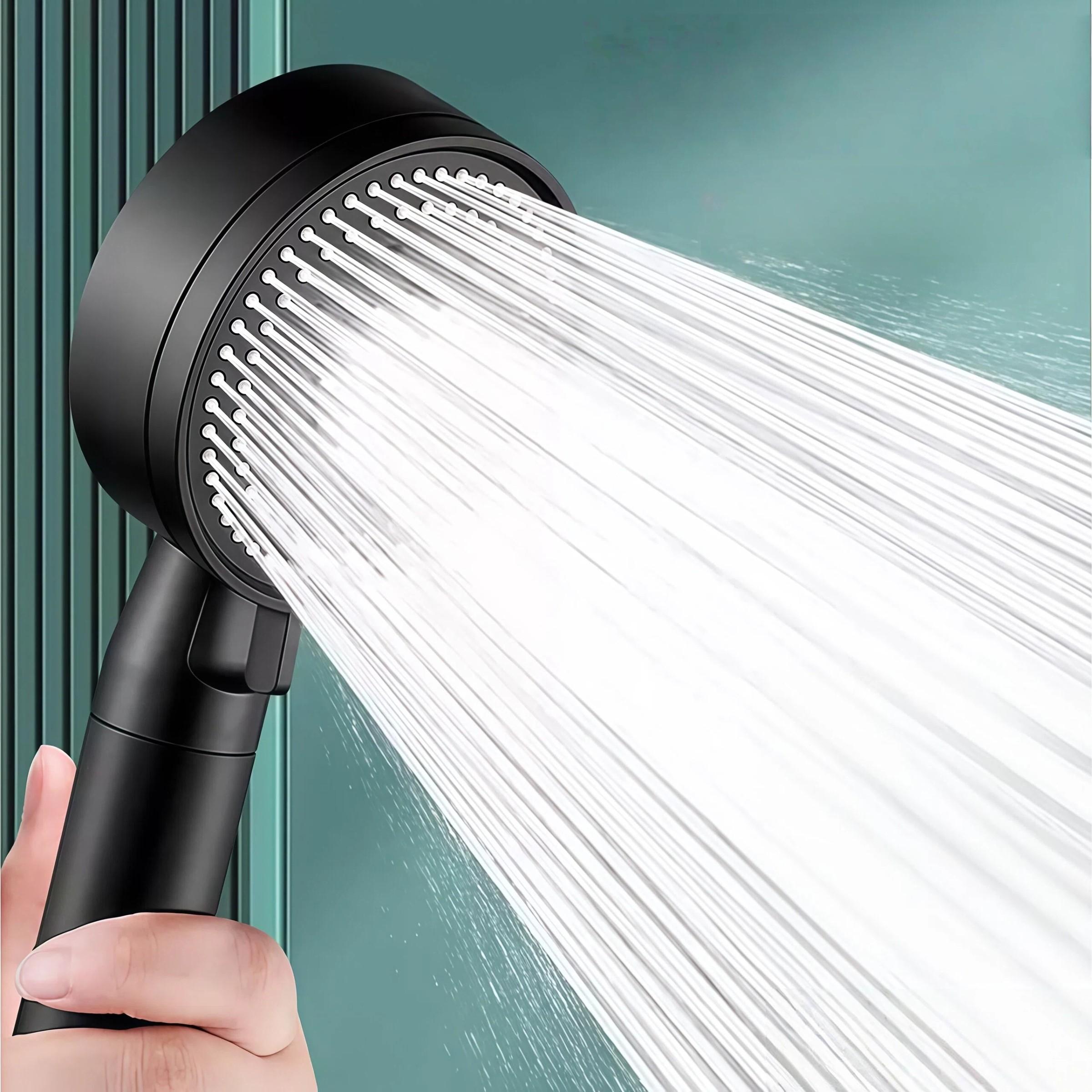 Shower Head Set with Hose and Base, No Drilling Installation, 150cm Long Shower Accessories, Easy Assembly, Bathroom Essentials