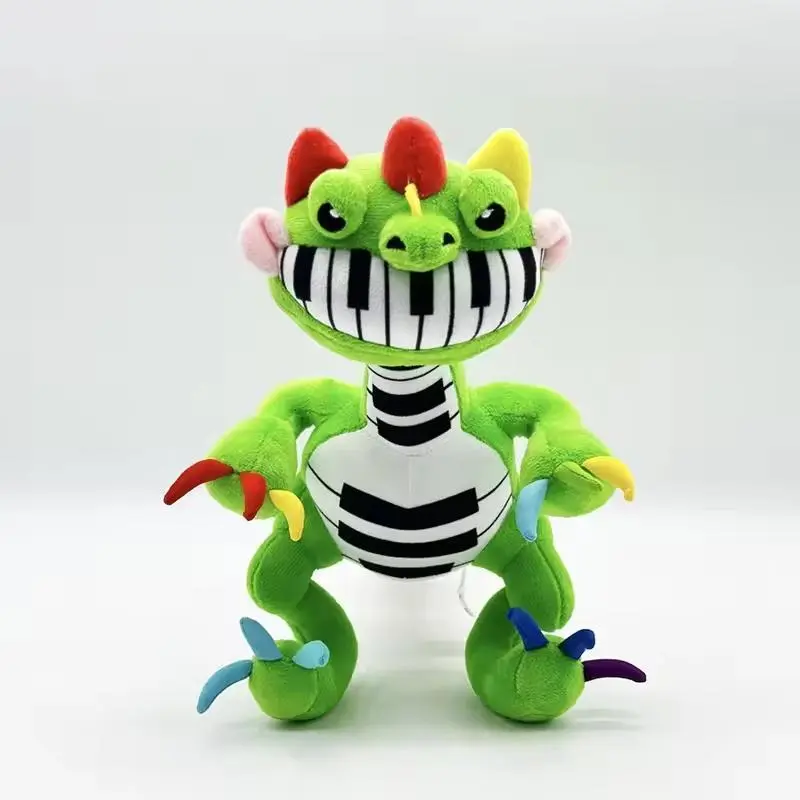 33cm Pianosaurus Plush Anime Nightmare Critters Yarnaby Plushie Soft Doey Stuffed Green Dinosaur Pillow Doll Custom Toy Gift