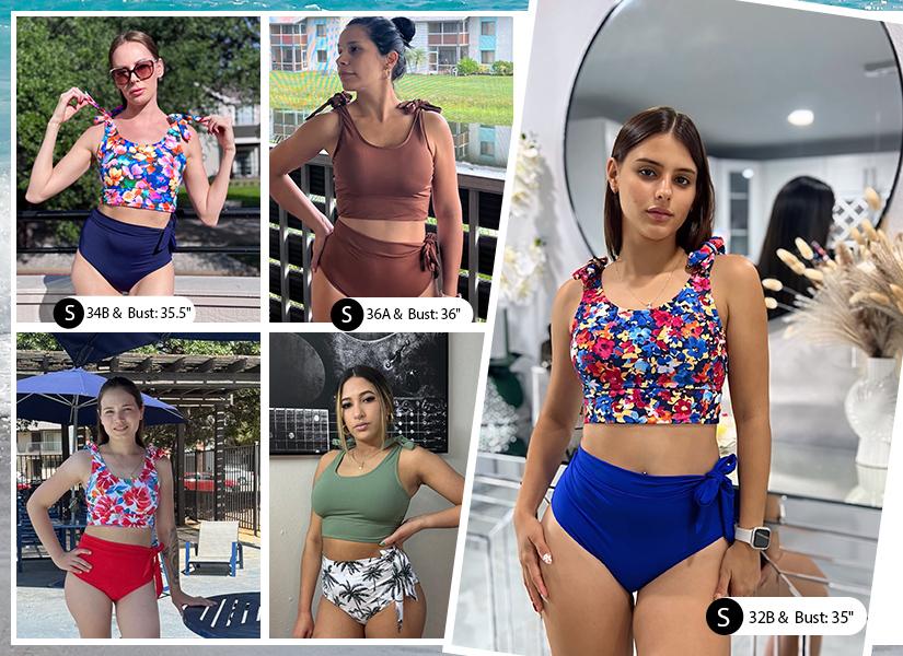 Yonique Two Piece Tummy Control Swimsuits - Women U-back High Waisted Bikini Modest Bathing Suit Two Piece 2026