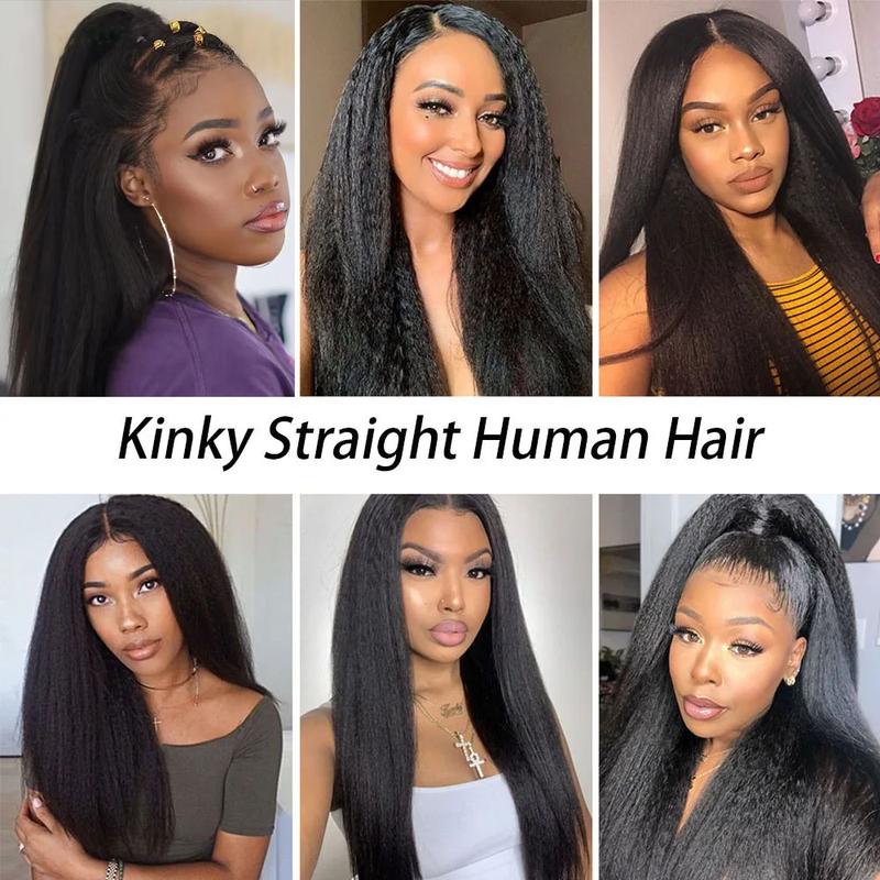 Msgem Hair Yaki Straight Hair Bundles 3PCS 100% Human Hair 12A Grade Natural Color Sew In Bundles Quick Weaves Easy to Install