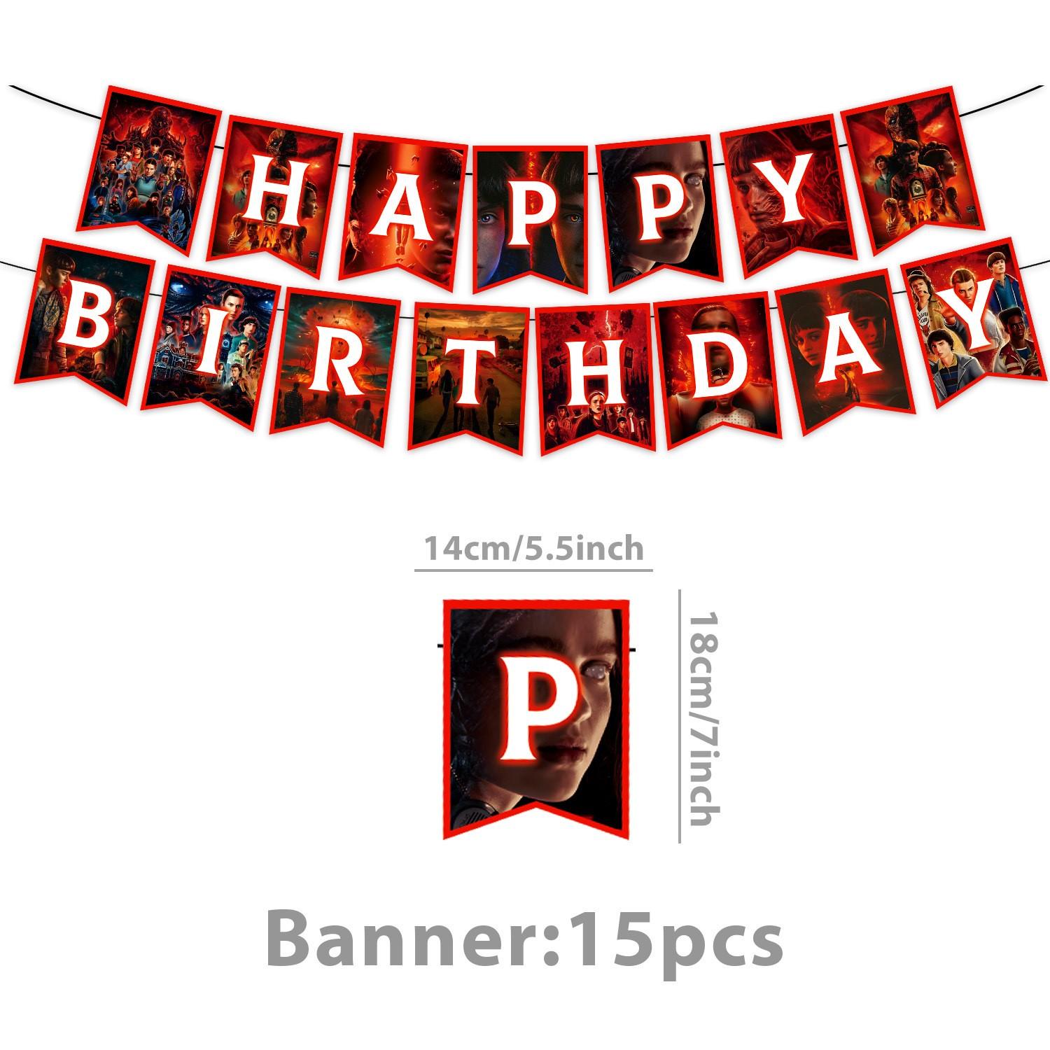 New Stranger Things Birthday Party Supplies Scene Decoration Set, Party Favors Assortment, Plates Napkins Cups, Themed Partyware for Kids Adults