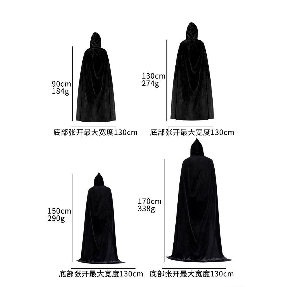 Gothic Velvet Cape, Seamless Full Length Hooded Witch Cloak for Adults Teens, Lightweight Reaper Theme Cosplay Cape for Halloween Party & Events Gothic Velvet Cape, Seamless Full Length Hooded Witch Cloak for Adults Teens, Lightweight Reaper Theme Cosplay Cape for Halloween Party & Events