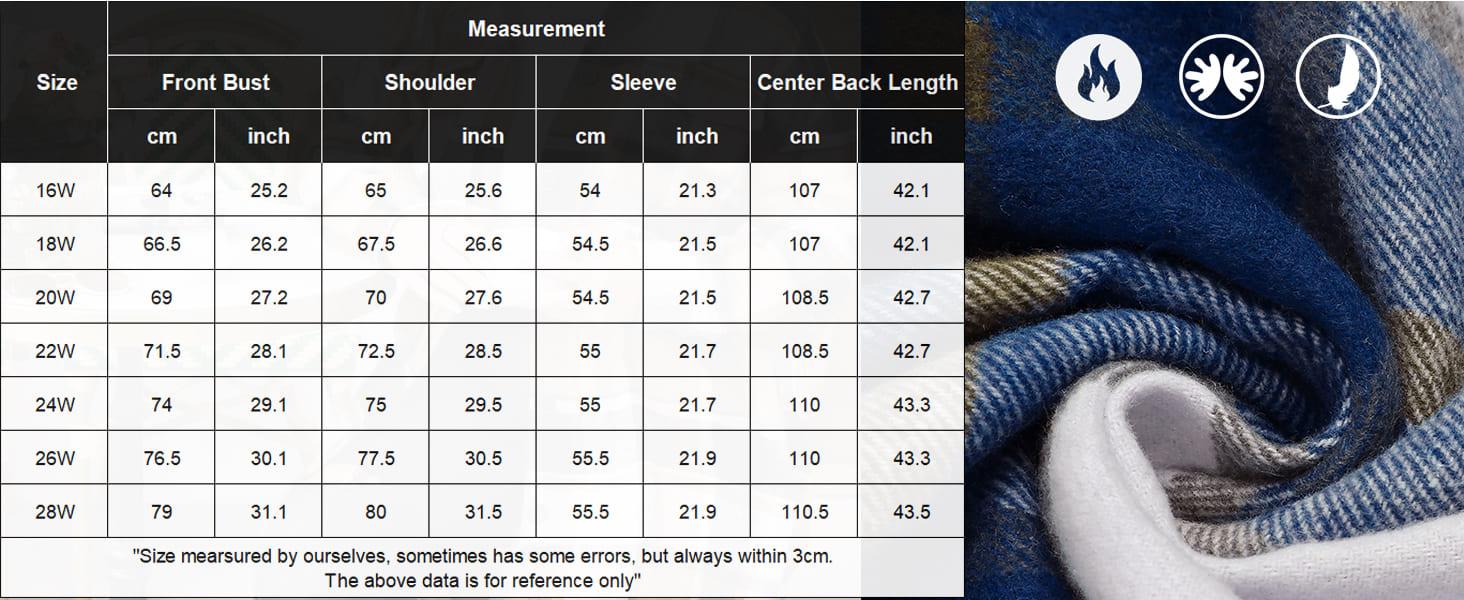 Womens Plus Size Flannel Plaid Shirts Long Sleeve Lounge Lapel Boyfriend Button Down Tartan Long Jacket Coats Fabric Fashion Womenswear Check Fit Lightweight Oversized Comfort Loose Polyester Retro Suit