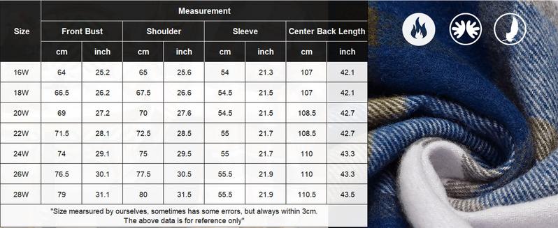 Womens Plus Size Flannel Plaid Shirts Long Sleeve Lounge Lapel Boyfriend Button Down Tartan Long Jacket Coats Fabric Fashion Womenswear Check Fit Lightweight Oversized Comfort Loose Polyester Retro Suit