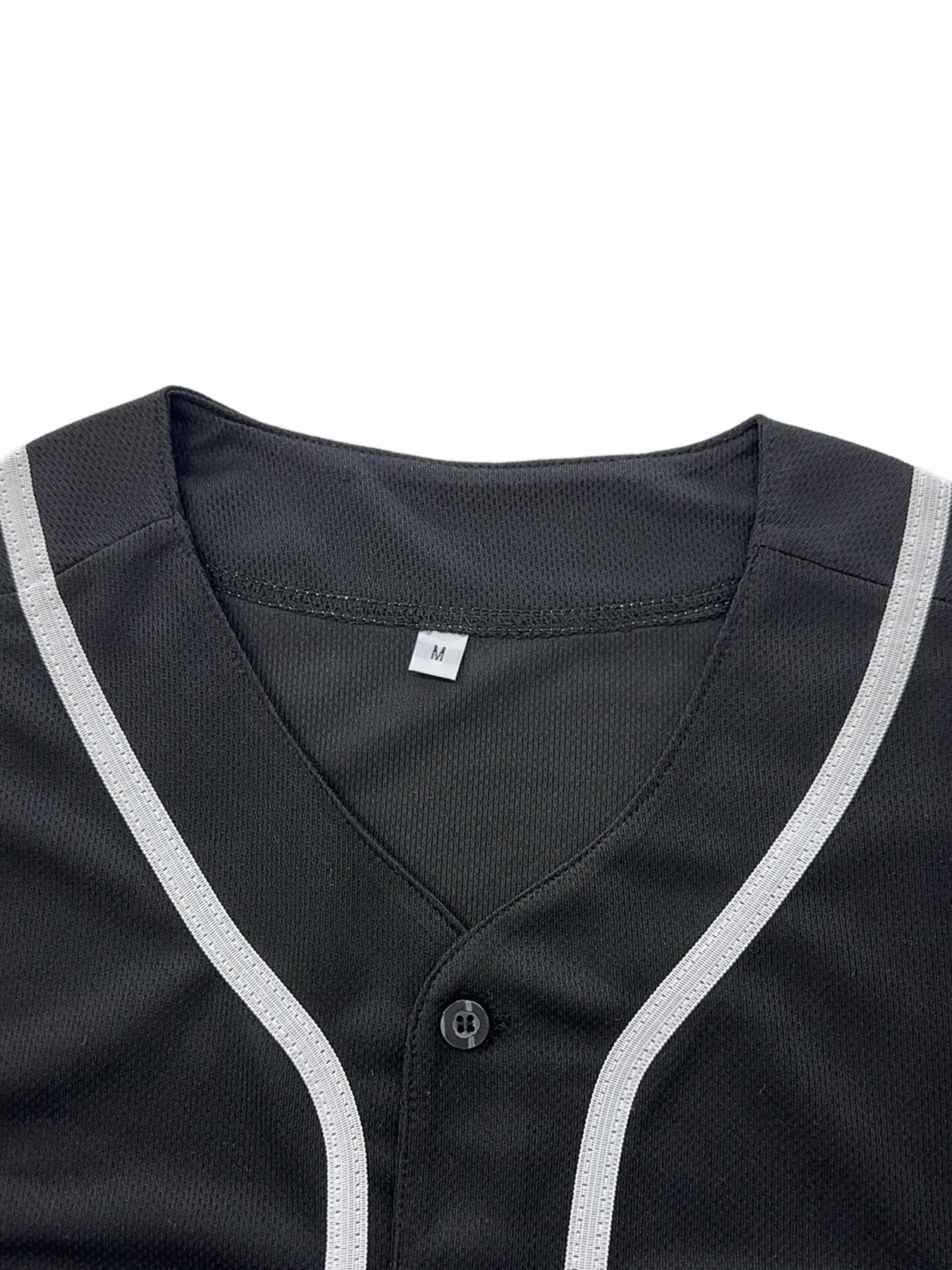 Vintage Los Angeles Embroidered Baseball Jersey for Men Women, Unisex Breathable Casual Short Sleeve Button Down Baseball Shirt, Hip Hop Fashion Streetwear Top