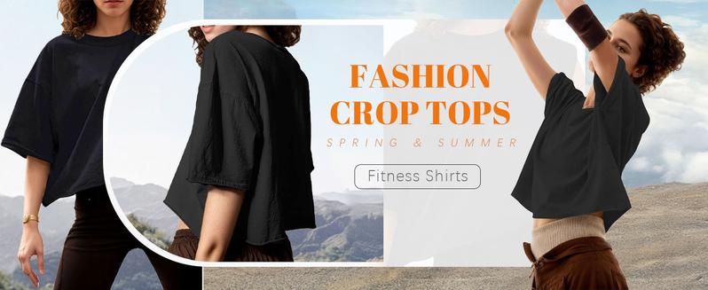 【ETCYY】Women’s 2025 Oversize Crop Tops – Minimalist Loose Fit Drop-Shoulder Tees with Batwing Sleeves, Roll Hem, Round Neck, Vintage Graphic Shirts for Yoga/Running/Gym/Summer Streetwear