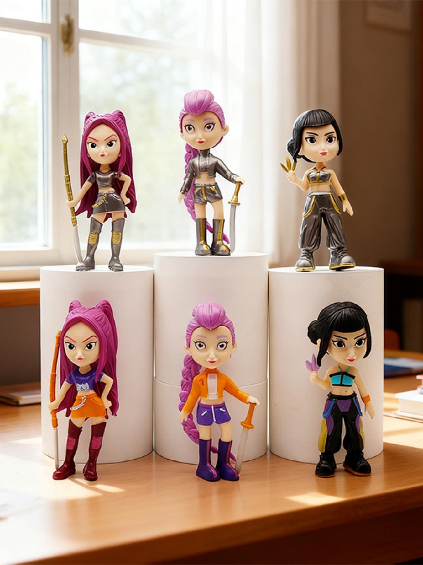 Six-Piece K-Pop Hunter Girl Doll Set Figures, Fashion Vinyl Figure, Anime Model Toy Decorations, Home Collection & Desk Display, Christmas and New Year Gift Choice