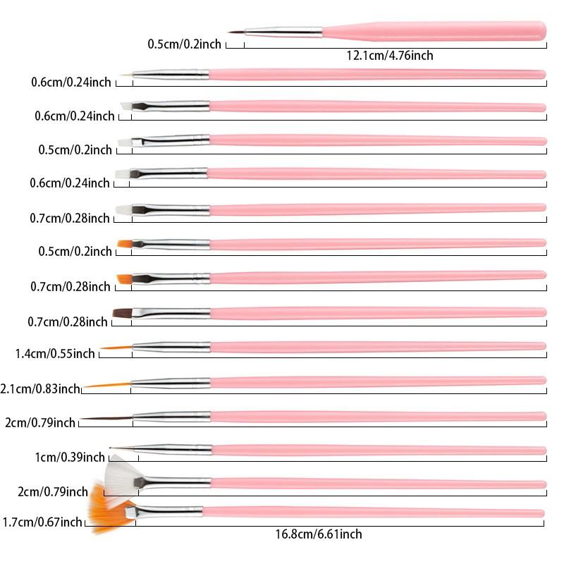 ✨ 21/24/30-Piece Professional Nail Art Tool Set, Including Nail Brushes / Dual-Ended Dotting Pens / Nail Holders / Double-Sided Tape / Tweezers / Cleaning Brushes / Palette / Nail File Combo Set, Suitable for Nail Salons and Home DIY