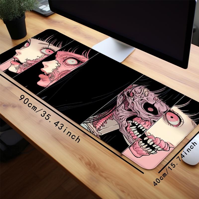 Anime Comic Face Pattern Mouse Pad, 1 Count Non-slip Large Keyboard Pad, Desk Mat for Home Office, Computer Accessories, Corporate Work Desk Accessories
